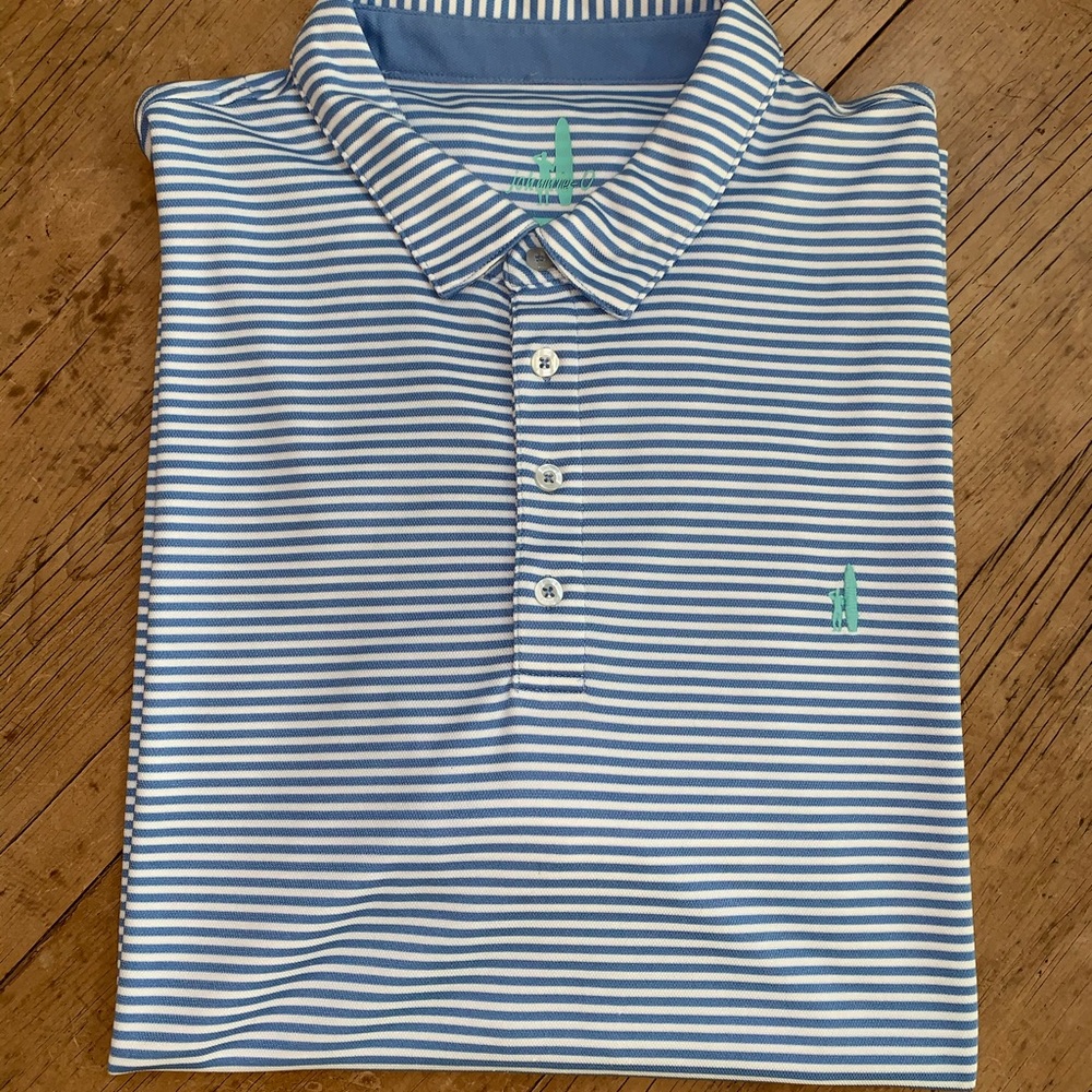 Johnnie-O striped 4 button polo